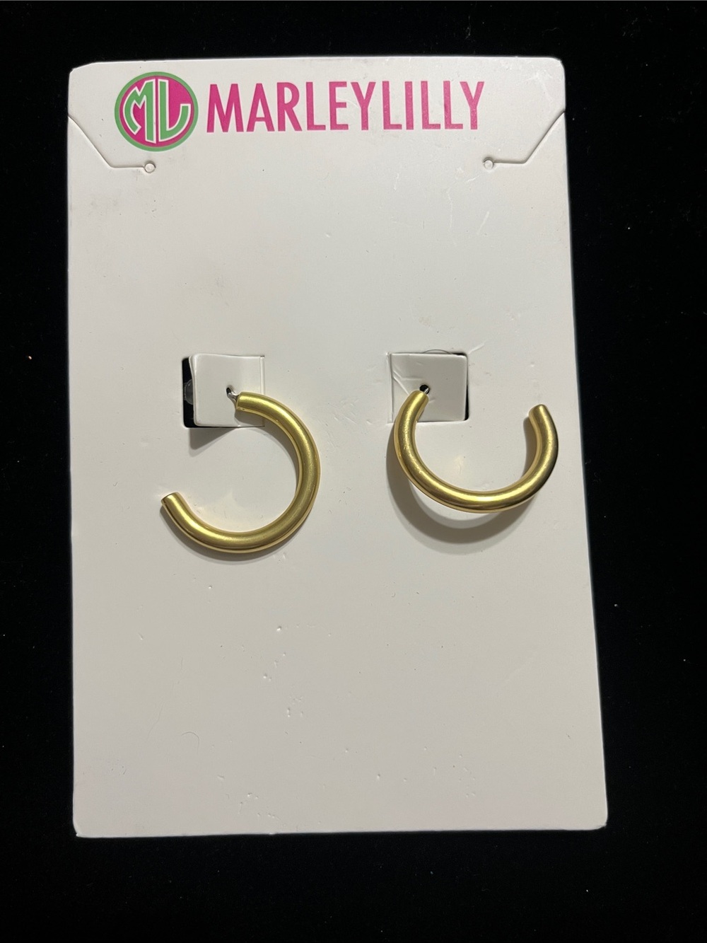 MarleyLilly Matte %100 brass Half-Hoop Earrings